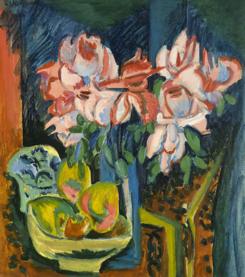Ernst Ludwig Kirchner's Pink Roses